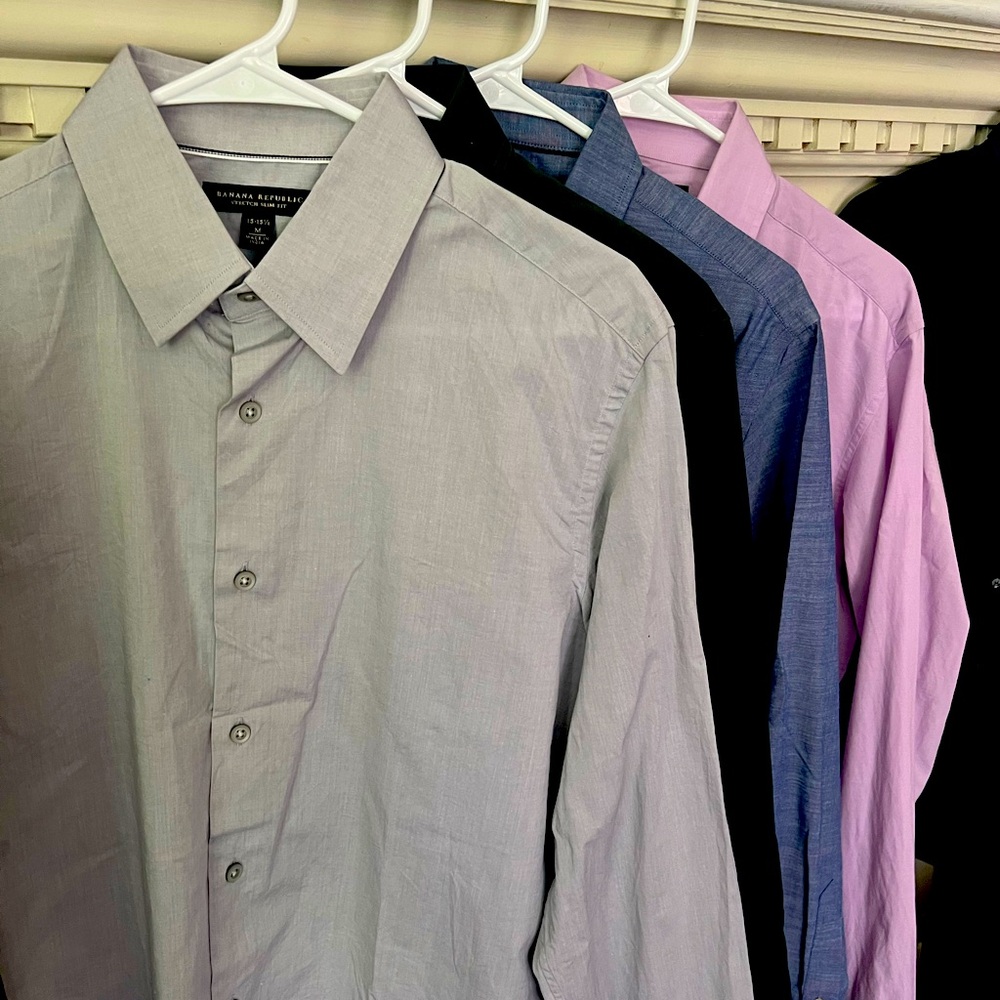 Banana Republic Men’s long Sleeve dress shirts - 4 shirts one price
